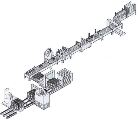低位碼垛-裹膜包裝生產(chǎn)線(xiàn)示意圖